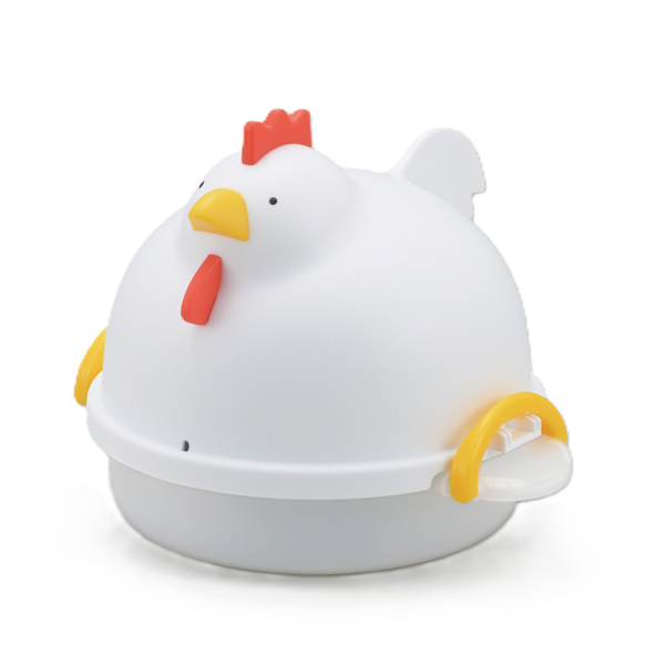 レンジでらくチン!ゆでたまご にわとり型 ホワイト